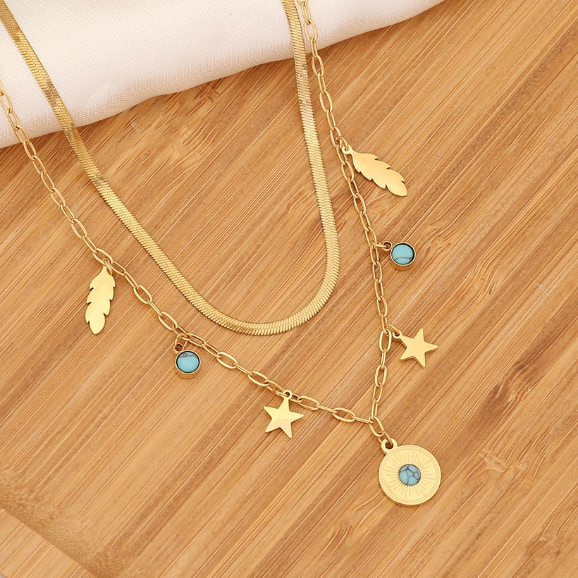 Layered Boho Turquoise necklace