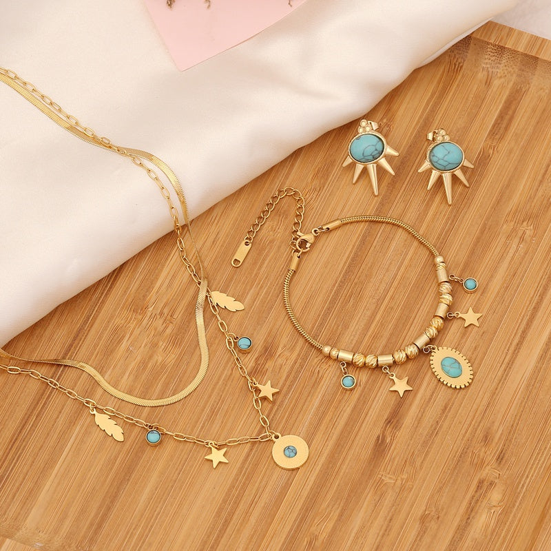 Layered Boho Turquoise necklace