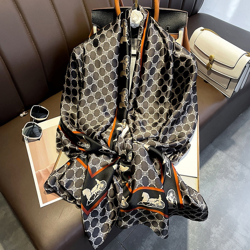 Arc De Triomphe Border Carriage Simulation Grand foulard en soie