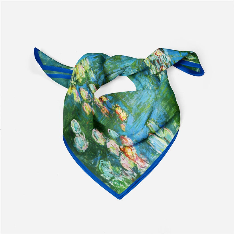 Monet: Painting Series Water Lilies In The Pond Silk Small Square Scarf