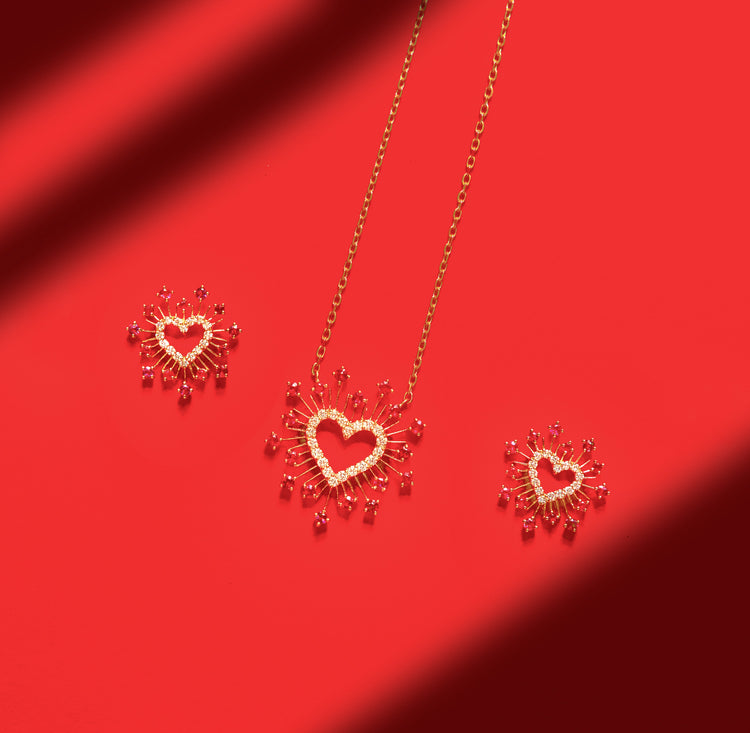 Radiant Hearts in Ruby and Real Diamonds