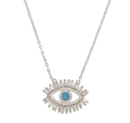 MiniLux Silver Evil Eye necklace