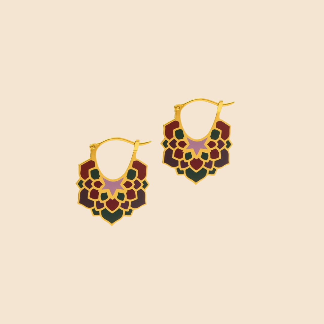 Arabesque Series – Plum Mirage Earrings