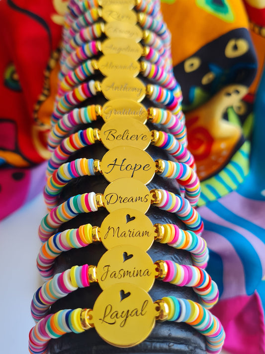 Clay Customizable "Name, drawing" bracelet