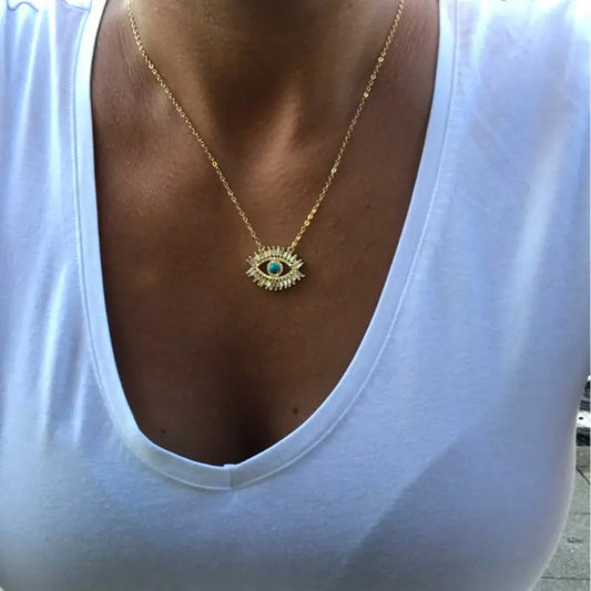 MiniLux Silver Evil Eye necklace