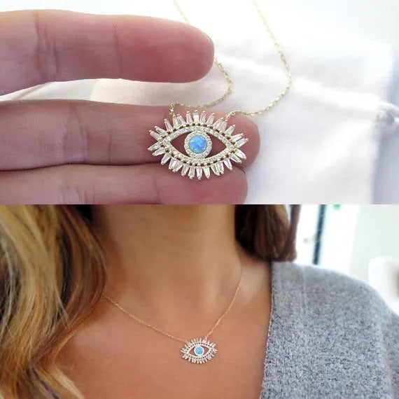 MiniLux Silver Evil Eye necklace