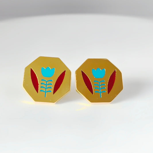 Coffe cup Gold plated earrings  حلق فنجان قهوة عربي مطلي ذهب
