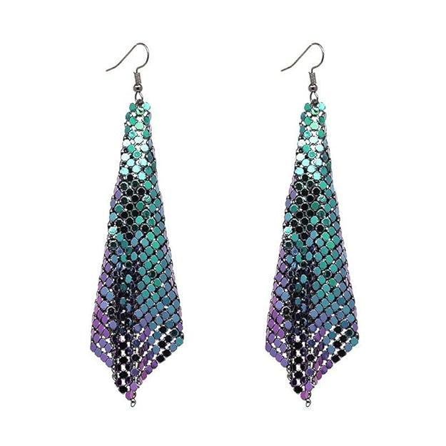"Hello" earrings Blue Green