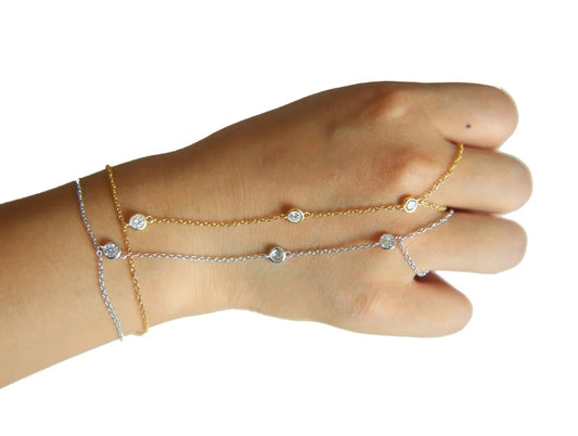 925 silver Chain Bracelet with Ring