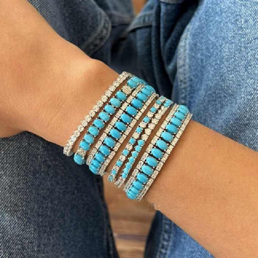 MiniLux Double Tennis bracelet with Turquoise