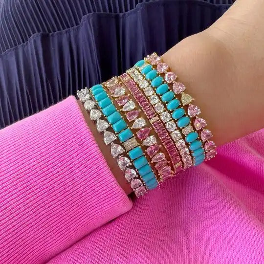 MiniLux Double Tennis bracelet with Turquoise