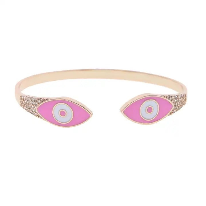 Evil eye enamel bracelet