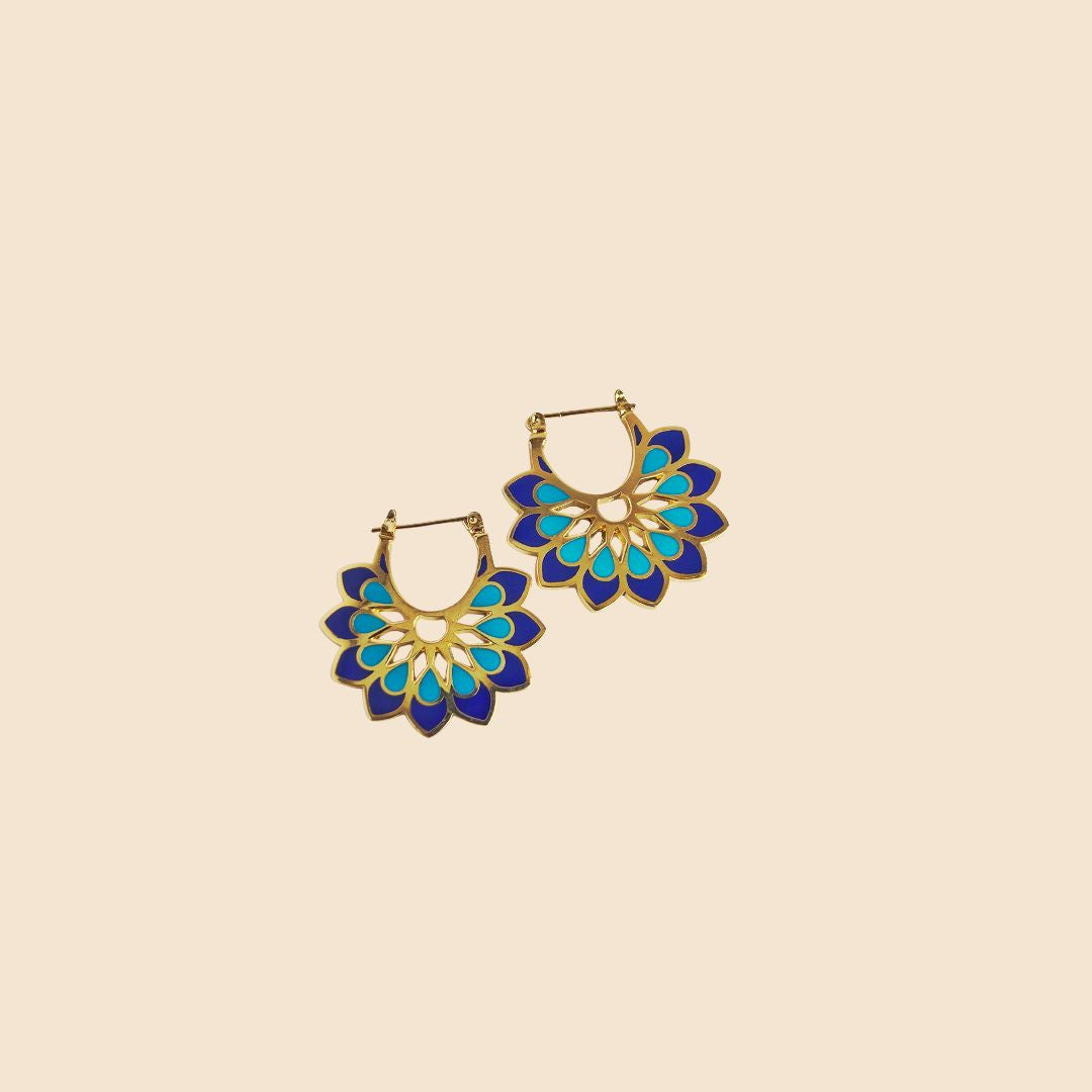 Manada Earrings – enamel gold-plated earrings inspired by Lady Sursock and Beirut heritage