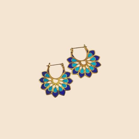 Manada Earrings – enamel gold-plated earrings inspired by Lady Sursock and Beirut heritage