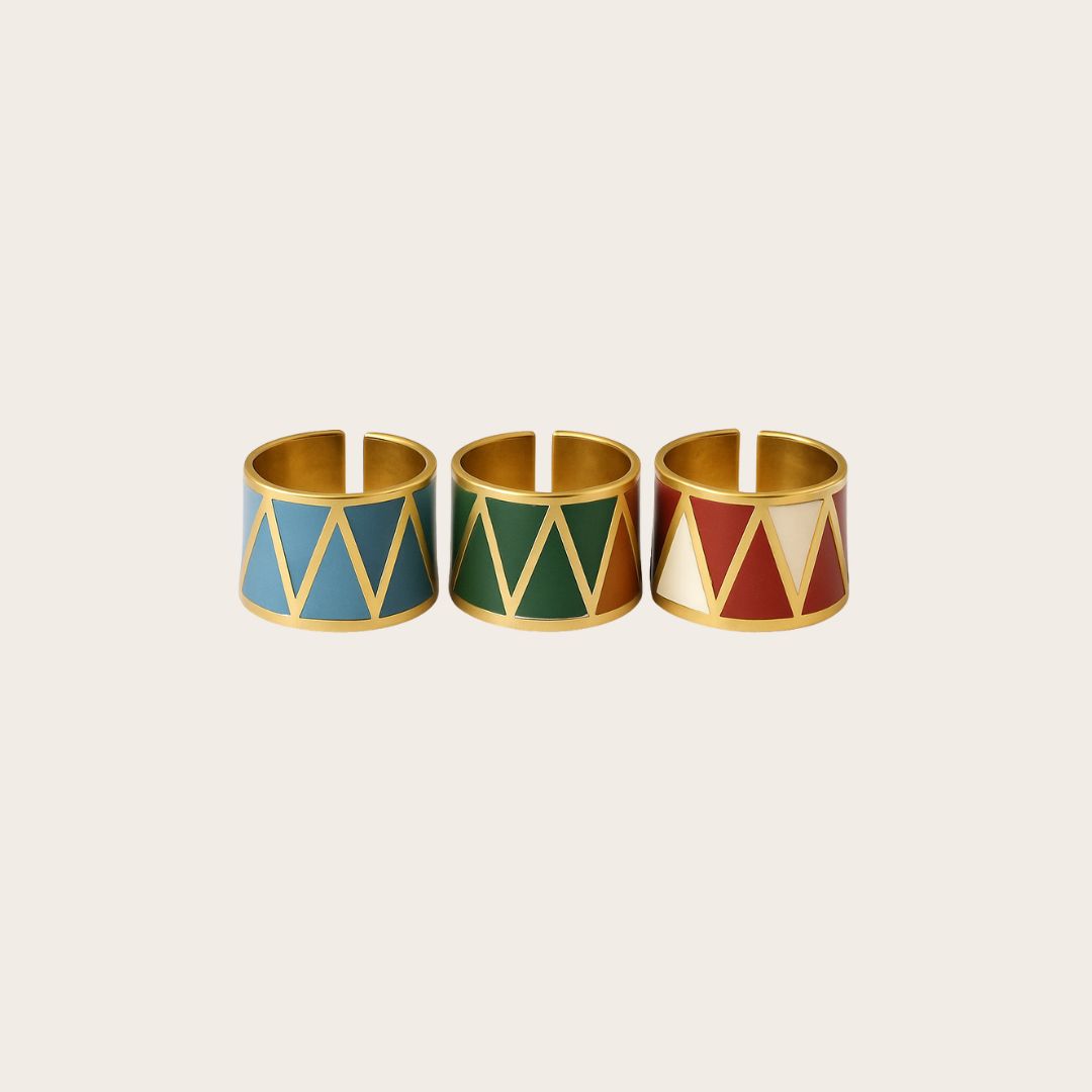 ZigZag Colorful ring three Colours