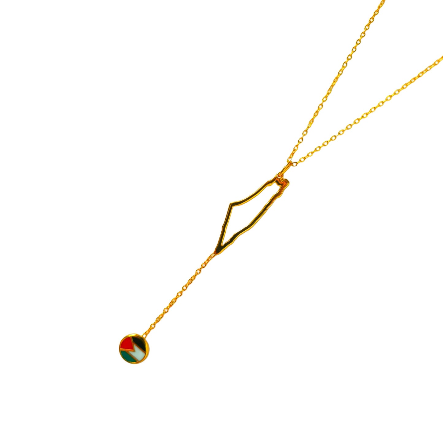 MiniLux Palestine map & flag necklace
