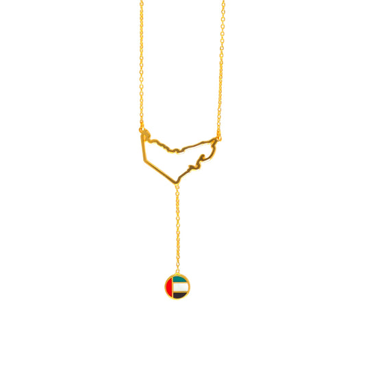 MiniLux Emirates map & flag necklace