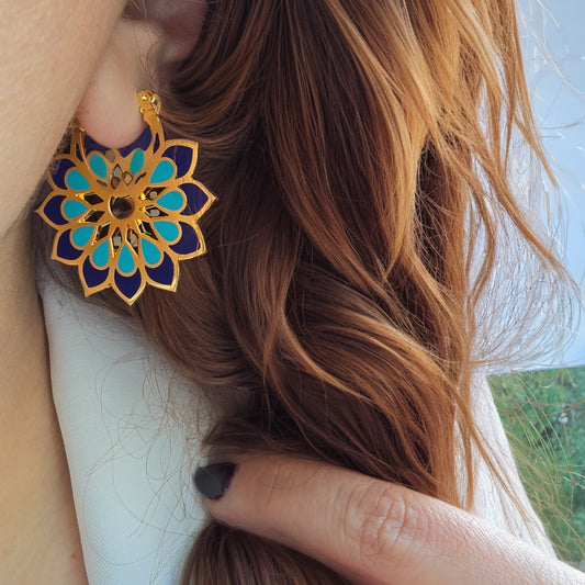 Mandala flower earrings