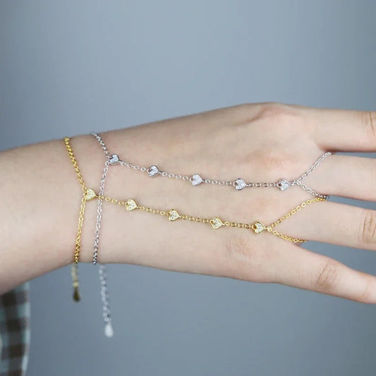 Heart Chain Bracelet with Ring