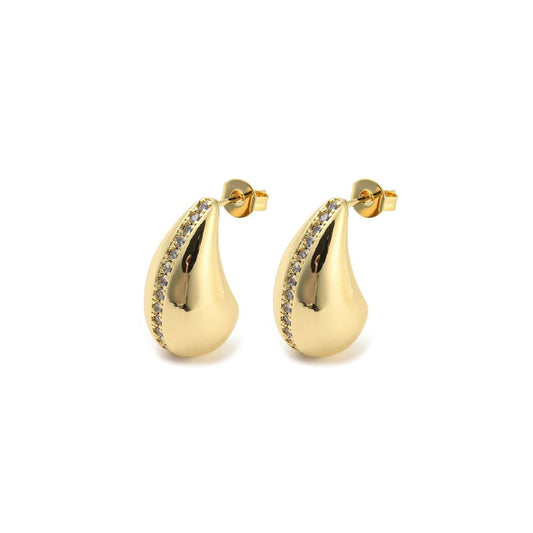 "B" Golden Zirconia earrings