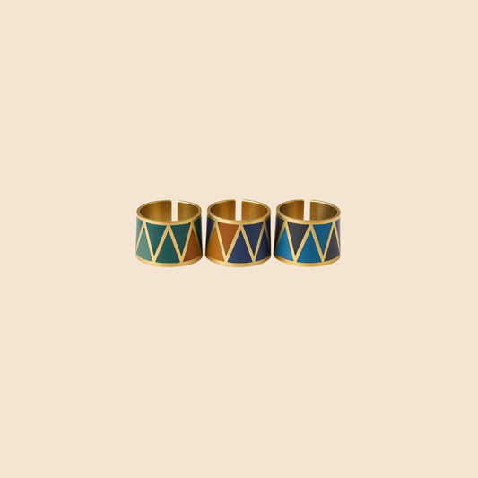 ZigZag Colorful ring two Colours