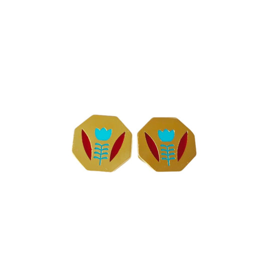 Coffe cup Gold plated earrings  حلق فنجان قهوة عربي مطلي ذهب