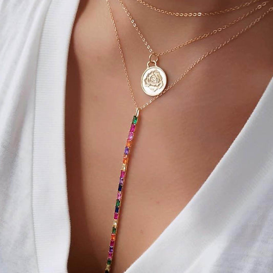 MiniLux rainbow Zirconia necklace