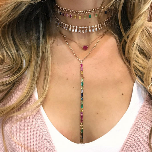 MiniLux rainbow Zirconia necklace