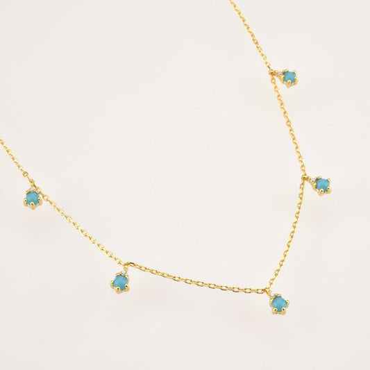 MiniLux  Silver Drop turquoise Necklace