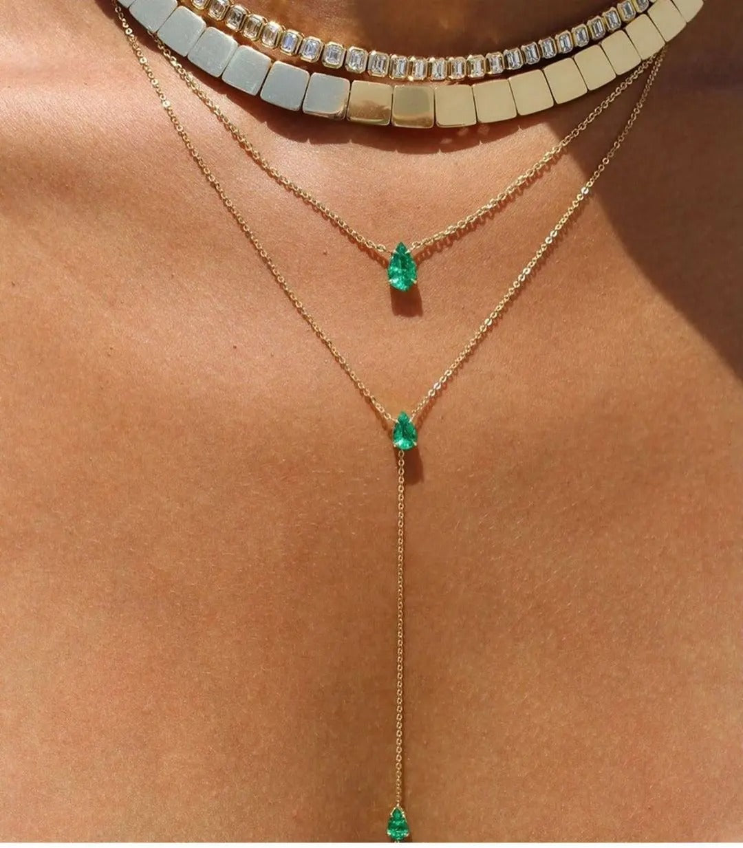 MiniLux Double diamond zirconia necklace
