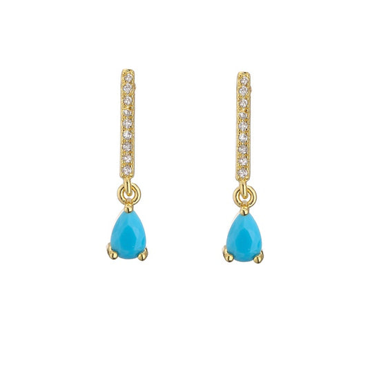 18k gold plated Champagne Zirconia earrings
