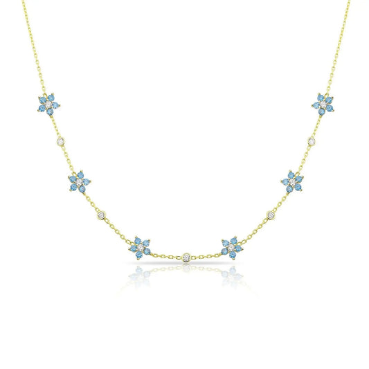 MiniLux Green flower necklace