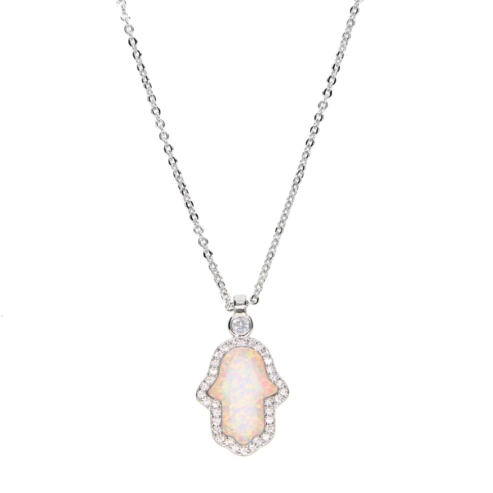 MiniLux Opal Hamsa necklace
