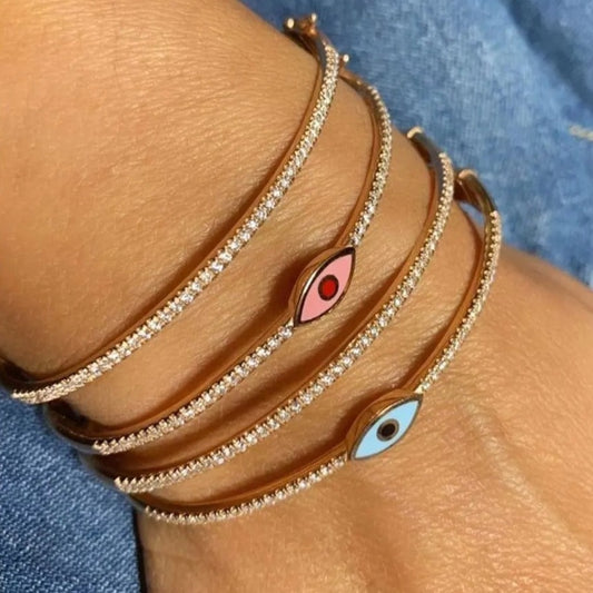 Small Evil eye enamel bracelet