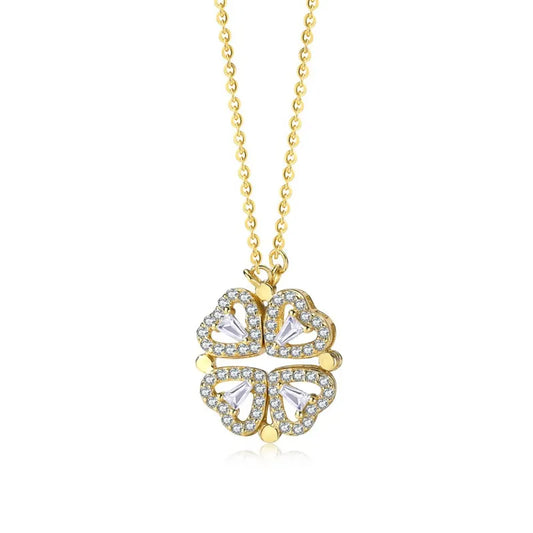 MiniLux Silver four hearts necklace