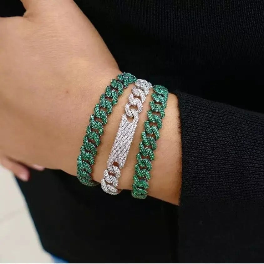 Zirconia curb chain bracelet