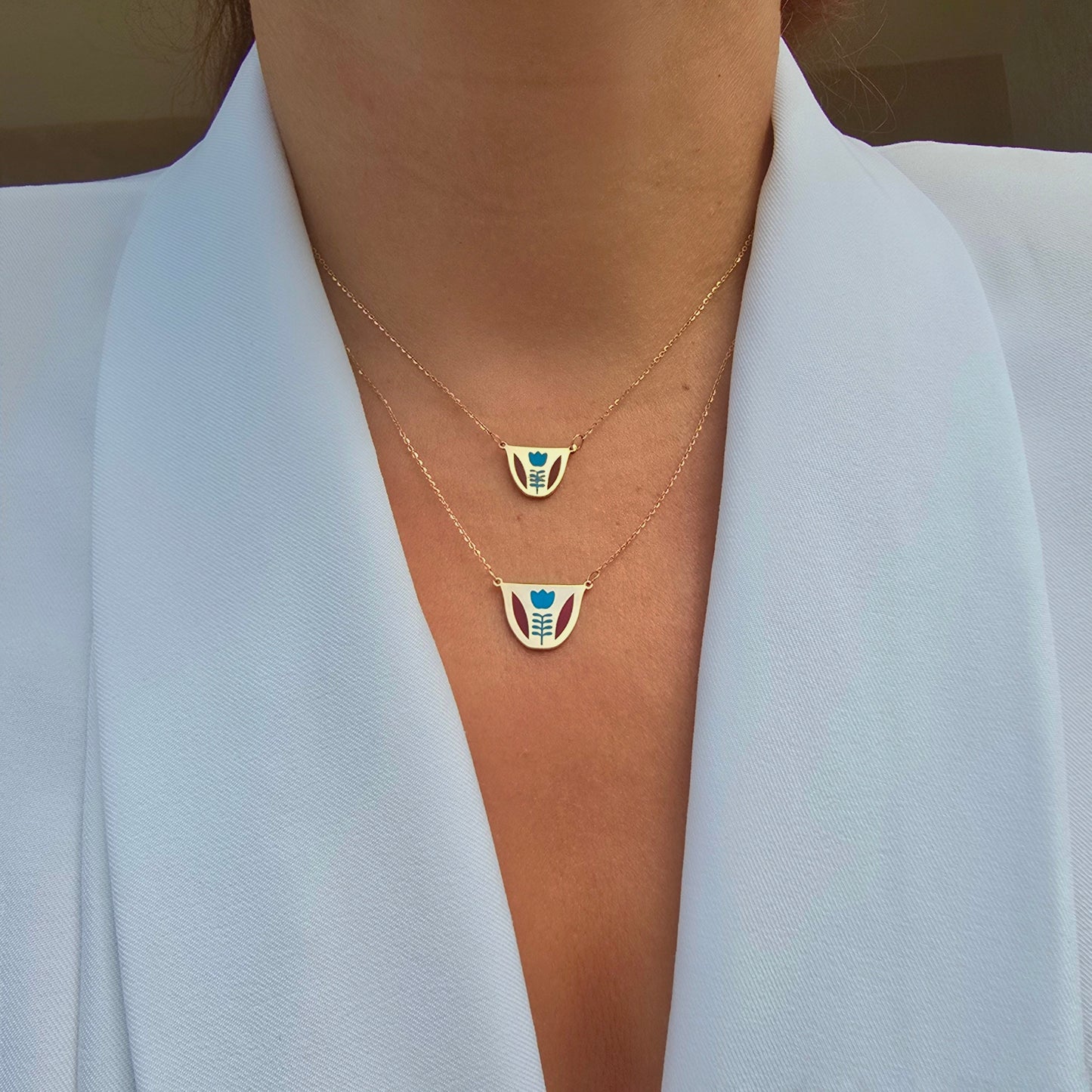 Coffee cup 18k Gold عقد فنجان شفة عربي ذهب عيار 18 حجم كبير
