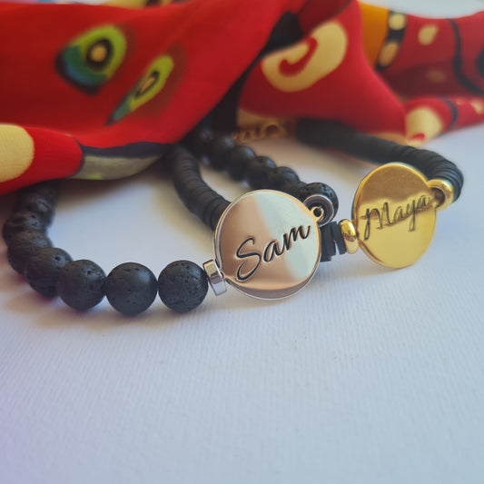 Customizable "Name, drawing" Lava bracelet