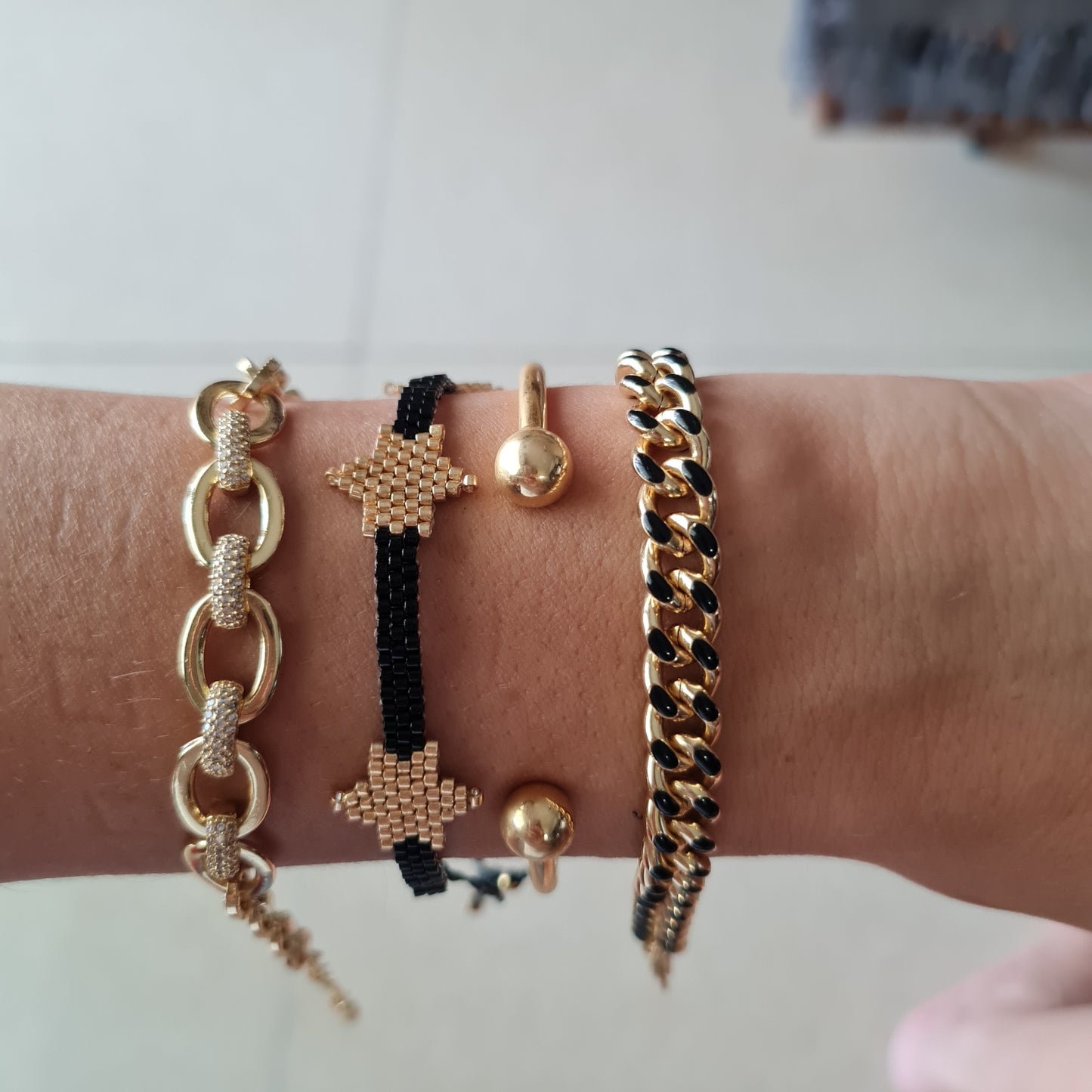 MiniLux Enamel curb chain bracelet