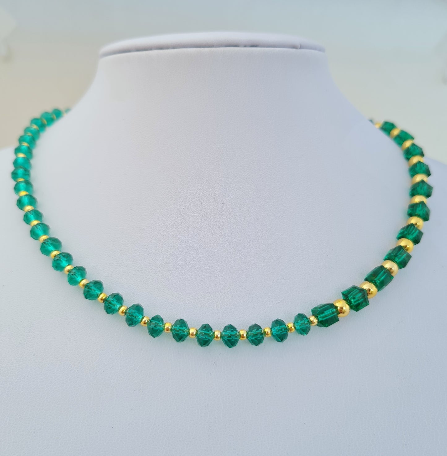 Mixed Green beads necklace