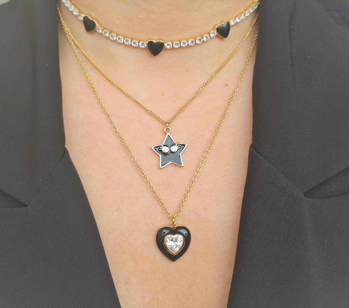 MiniLux "Black Heart" necklace