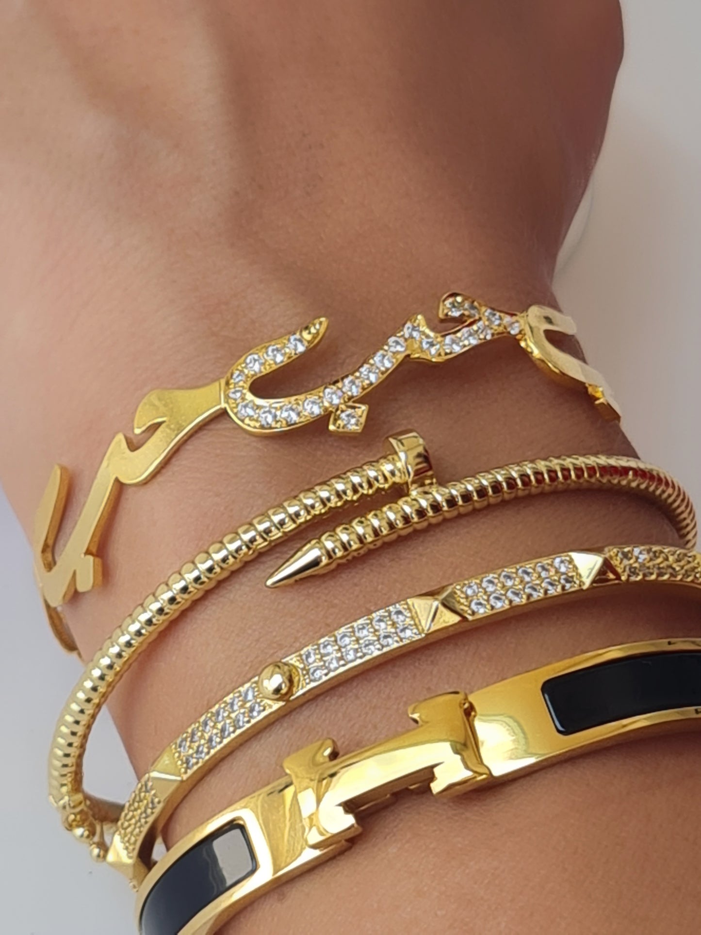 MiniLux حب Amore, Love, cuff Zirconia bracelet