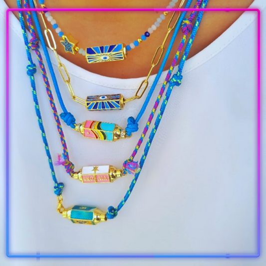 MiniLux Enamel hexagon Necklace