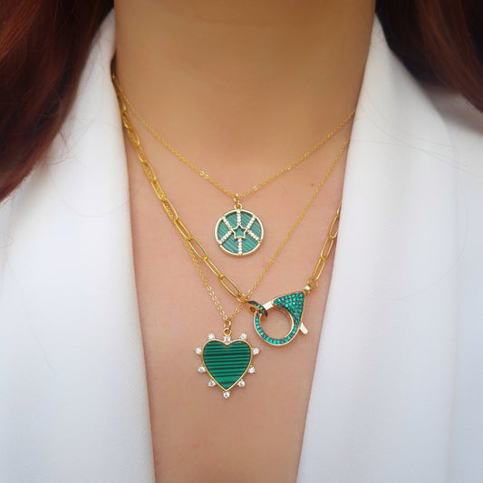 MiniLux Green buckle Zirconia necklace