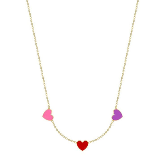 Trio Love enamel necklace