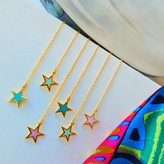 MiniLux star enamel earrings