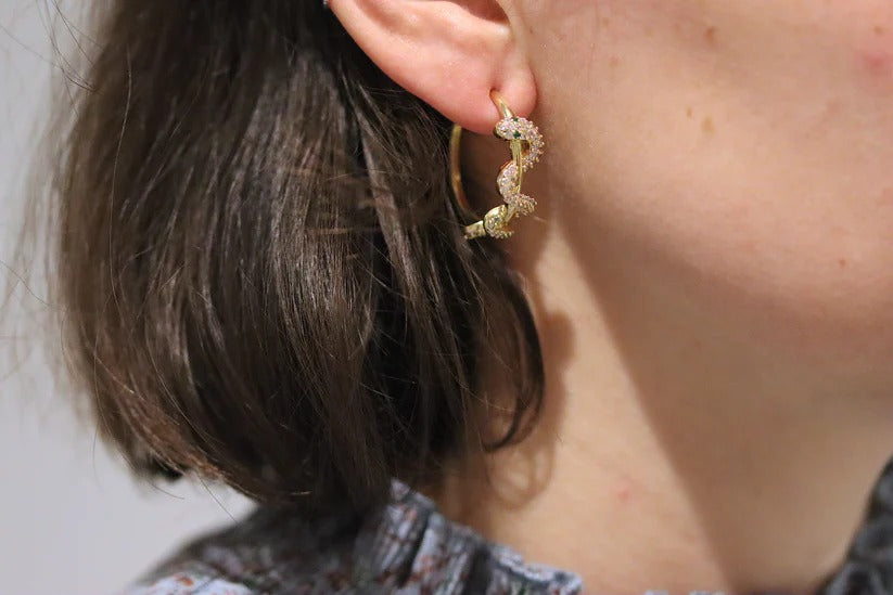 MiniLux Zirconia Snake earrings