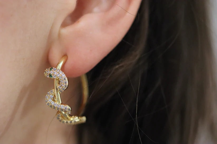 MiniLux Zirconia Snake earrings