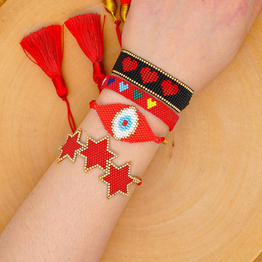 Miyuki beads bracelet "Red Velvet"