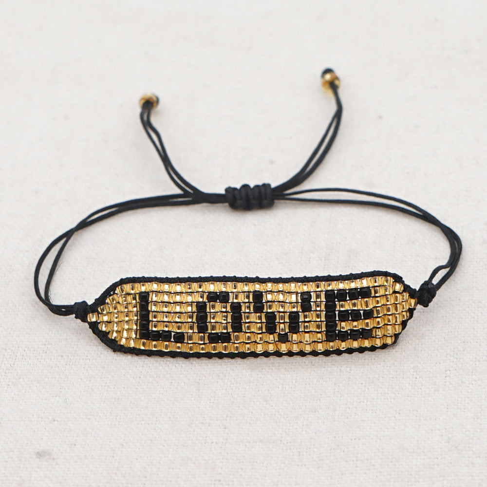 Miyuki beads bracelet "Love" word